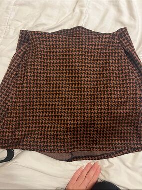 Altar'd State Brown Houndstooth Mini Skirt